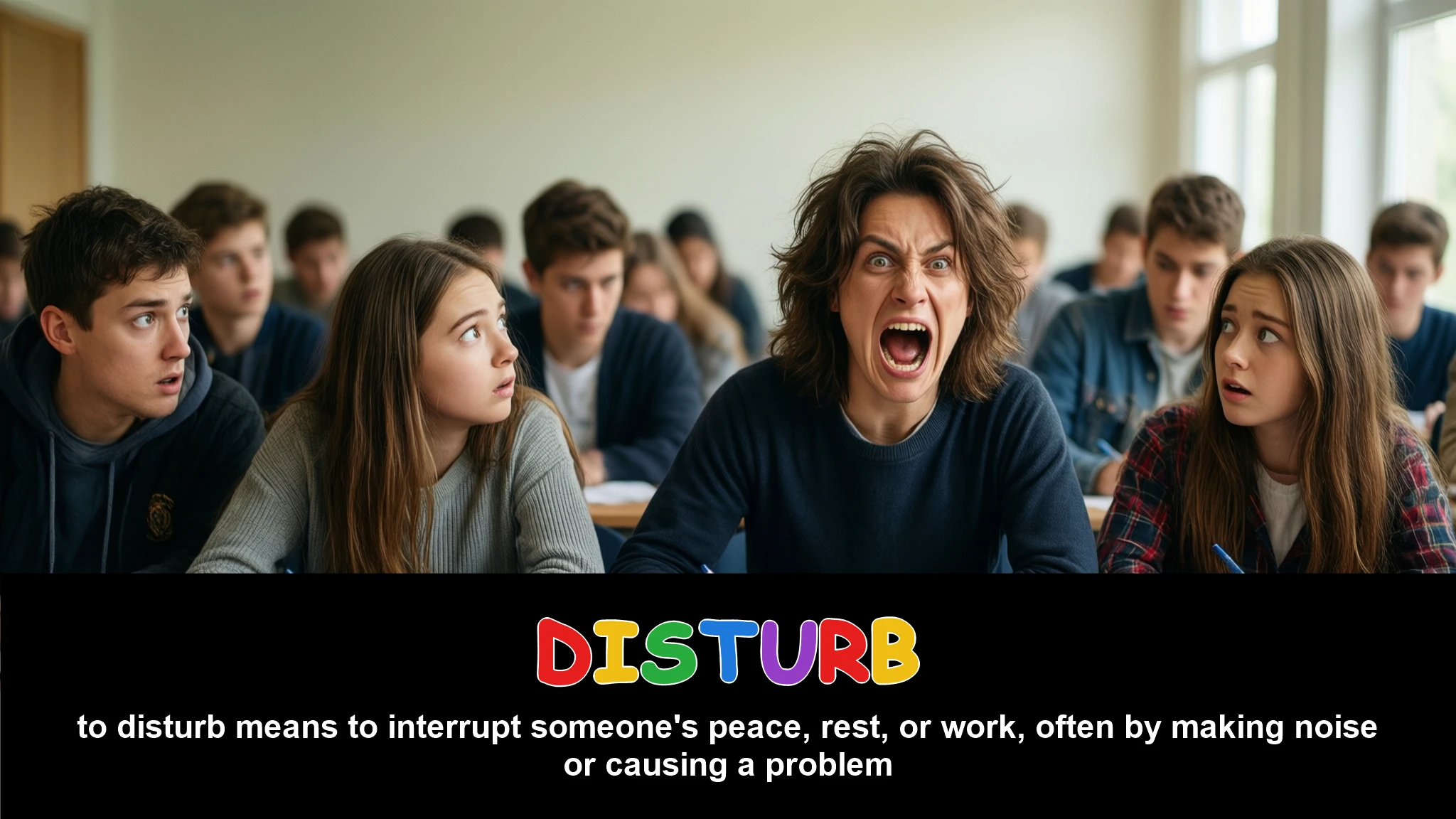 English Illustration for disturb